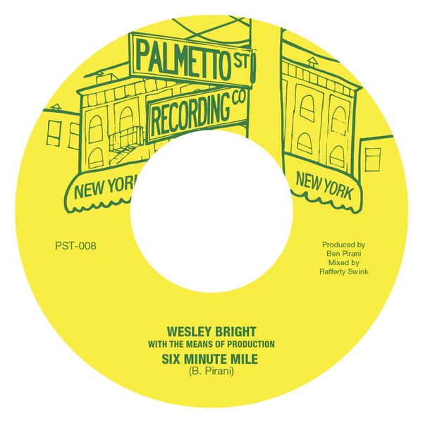 WESLEY BRIGHT & THE MEANS OF PRODUCTION - SIX MINUTE MILE Vinyl 7”