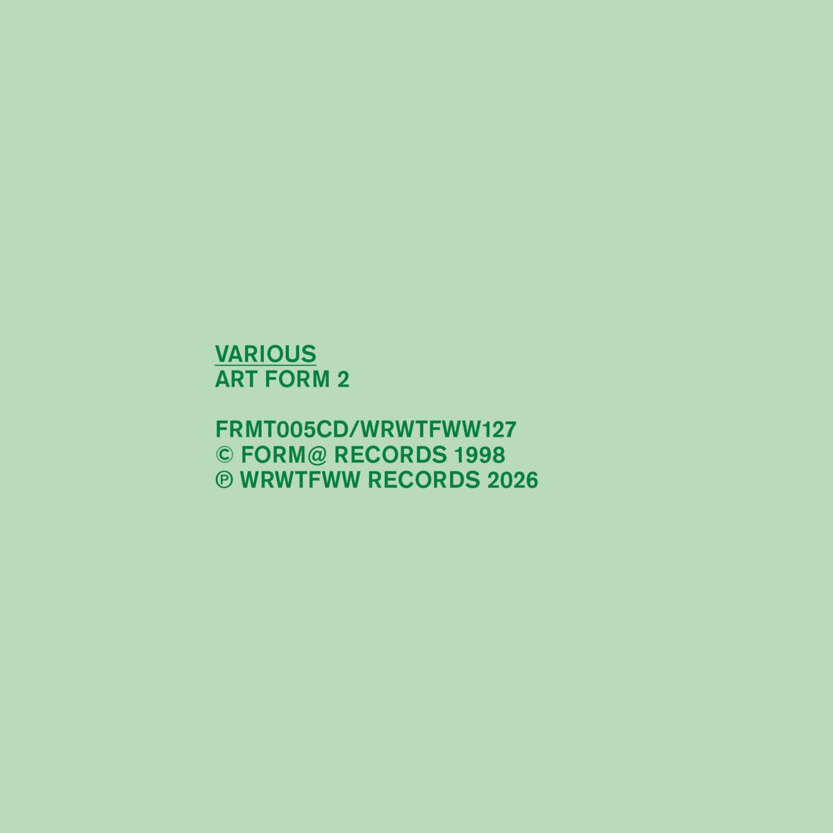 VARIOUS ARTISTS - ART FORM 2
