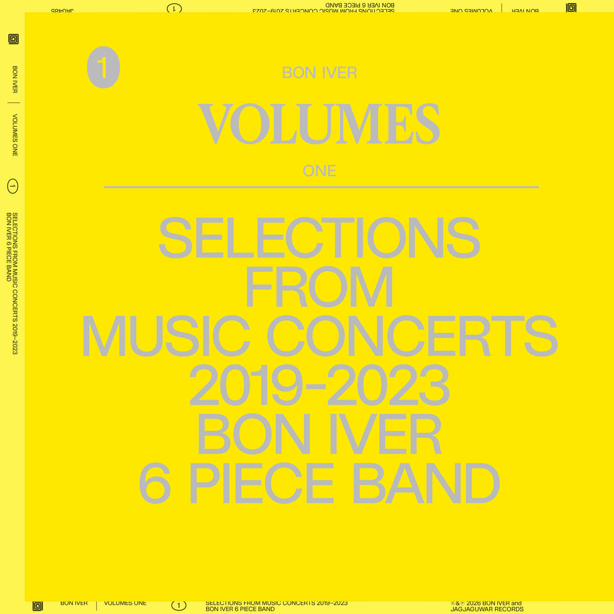BON IVER - VOLUMES ONE (SELECTIONS FROM MUSIC CONCERTS 2019-2023 BON IVER 6 PIECE BAND)