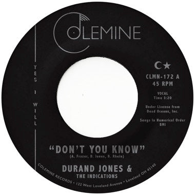 DURAND JONES & THE INDICATIONS - DON'T YOU KNOW Vinyl 7"