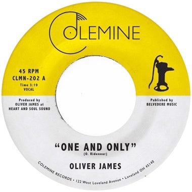 OLIVER JAMES - ONE AND ONLY (Colored Vinyl) 7"