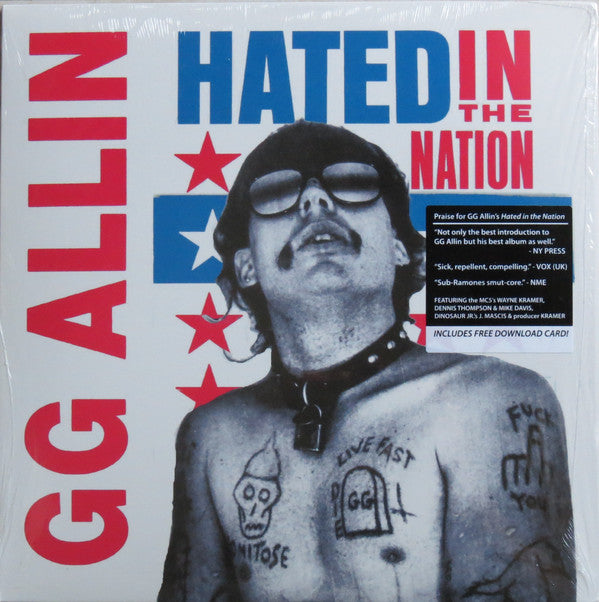GG ALLIN - HATED IN THE NATION Vinyl LP