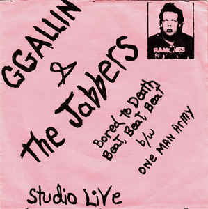 GG ALLIN & THE JABBERS - BORED TO DEATH Vinyl 7"